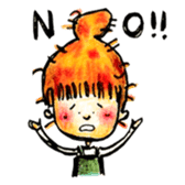 Orange Puffy Hair sticker #15606117