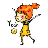 Orange Puffy Hair sticker #15606118