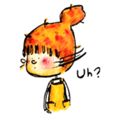 Orange Puffy Hair sticker #15606119