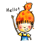 Orange Puffy Hair sticker #15606120