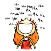 Orange Puffy Hair sticker #15606122