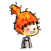 Orange Puffy Hair sticker #15606126