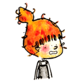 Orange Puffy Hair sticker #15606126