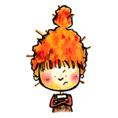 Orange Puffy Hair sticker #15606127