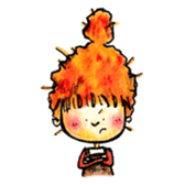 Orange Puffy Hair sticker #15606127