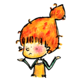 Orange Puffy Hair sticker #15606128