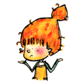 Orange Puffy Hair sticker #15606128