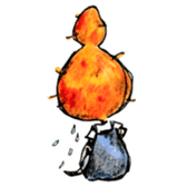 Orange Puffy Hair sticker #15606129