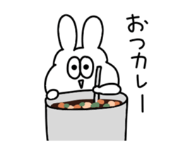 A thick rabbit says a pun sticker #15607949
