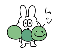 A thick rabbit says a pun sticker #15607961