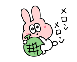 A thick rabbit says a pun sticker #15607966