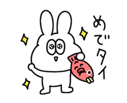 A thick rabbit says a pun sticker #15607968