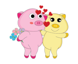 Plump Pink Couple In Love Animated sticker #15609656