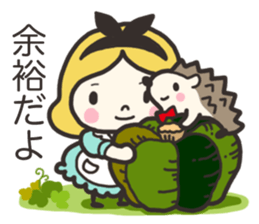 A lovely girl and a hedgehog 2 sticker #15613475