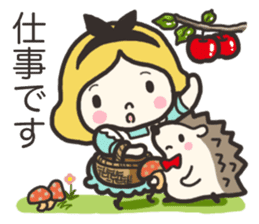 A lovely girl and a hedgehog 2 sticker #15613476