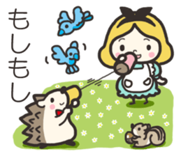 A lovely girl and a hedgehog 2 sticker #15613478