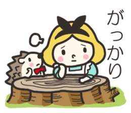 A lovely girl and a hedgehog 2 sticker #15613480