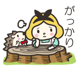 A lovely girl and a hedgehog 2 sticker #15613480