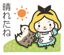 A lovely girl and a hedgehog 2 sticker #15613481