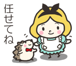 A lovely girl and a hedgehog 2 sticker #15613482