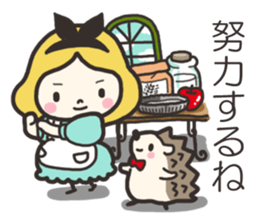 A lovely girl and a hedgehog 2 sticker #15613484