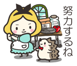 A lovely girl and a hedgehog 2 sticker #15613484