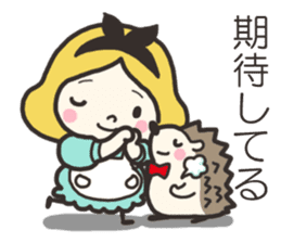 A lovely girl and a hedgehog 2 sticker #15613486