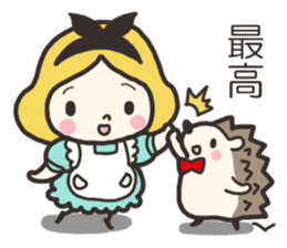 A lovely girl and a hedgehog 2 sticker #15613487
