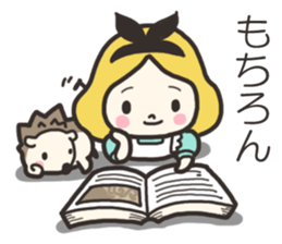 A lovely girl and a hedgehog 2 sticker #15613489