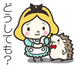 A lovely girl and a hedgehog 2 sticker #15613490