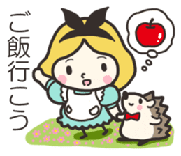 A lovely girl and a hedgehog 2 sticker #15613492