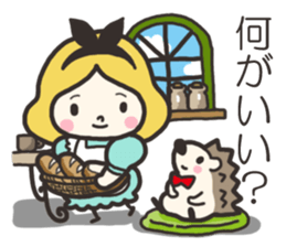 A lovely girl and a hedgehog 2 sticker #15613493