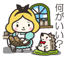 A lovely girl and a hedgehog 2 sticker #15613493