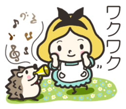 A lovely girl and a hedgehog 2 sticker #15613494