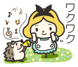 A lovely girl and a hedgehog 2 sticker #15613494