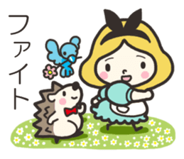 A lovely girl and a hedgehog 2 sticker #15613496