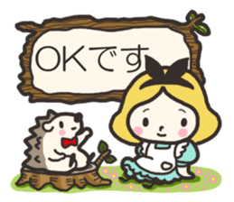 A lovely girl and a hedgehog 2 sticker #15613497