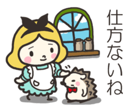 A lovely girl and a hedgehog 2 sticker #15613501