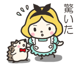 A lovely girl and a hedgehog 2 sticker #15613502