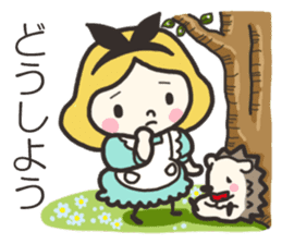 A lovely girl and a hedgehog 2 sticker #15613503