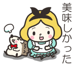 A lovely girl and a hedgehog 2 sticker #15613505