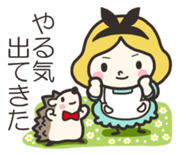 A lovely girl and a hedgehog 2 sticker #15613506