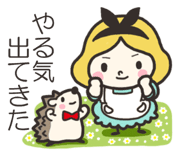 A lovely girl and a hedgehog 2 sticker #15613506