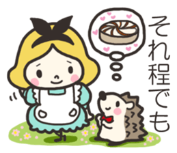 A lovely girl and a hedgehog 2 sticker #15613507