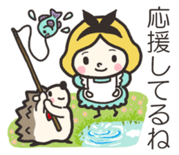 A lovely girl and a hedgehog 2 sticker #15613510