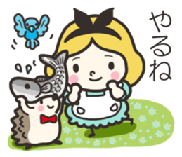 A lovely girl and a hedgehog 2 sticker #15613511