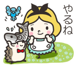 A lovely girl and a hedgehog 2 sticker #15613511