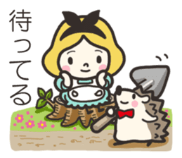 A lovely girl and a hedgehog 2 sticker #15613512