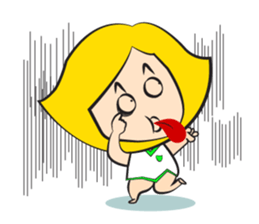 Mischievous Emotions of School Age Girl sticker #15615982