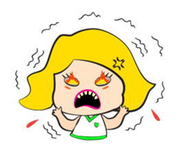 Mischievous Emotions of School Age Girl sticker #15615989